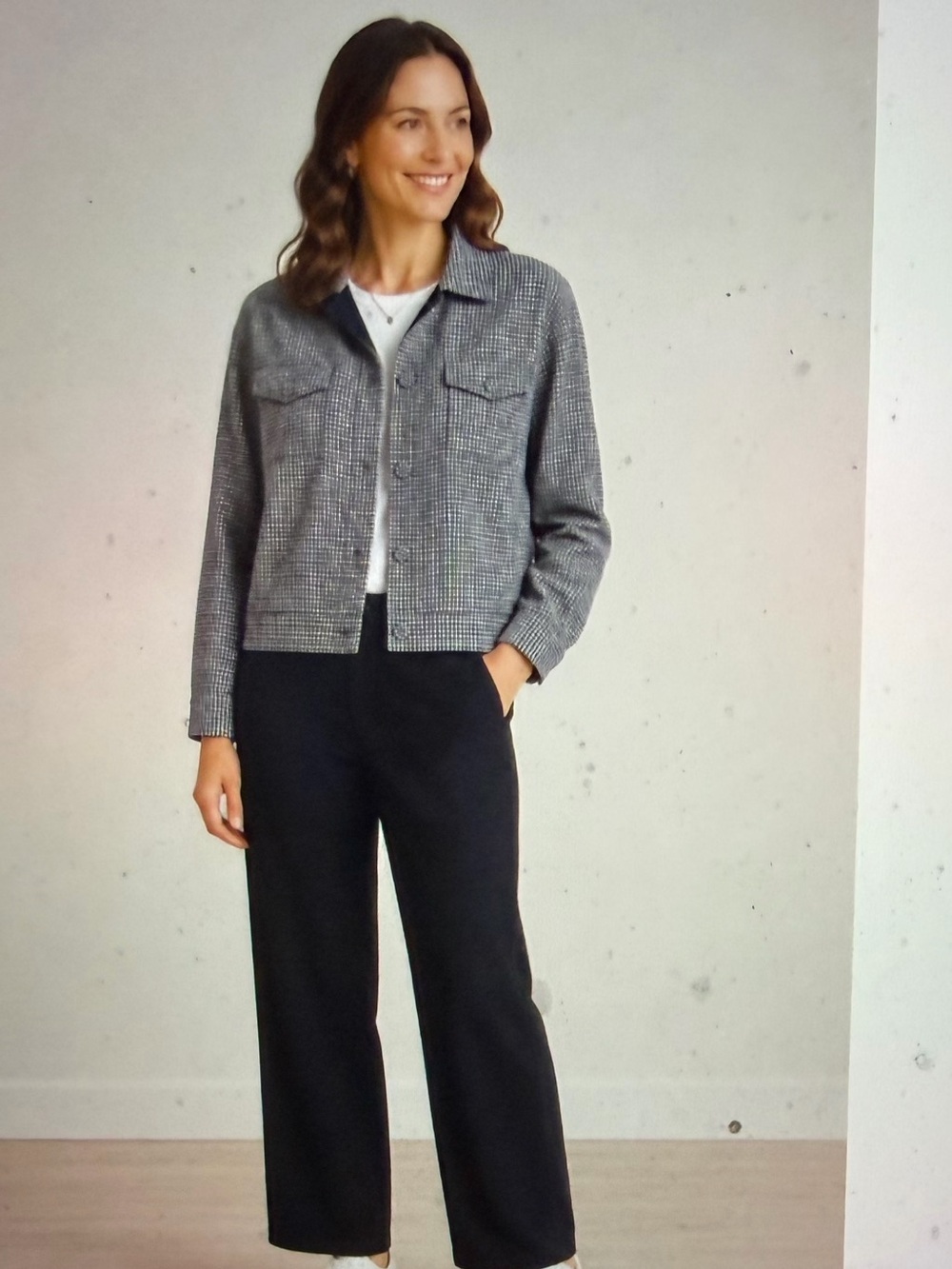 Houndstooth Cropped Jacket - NWT - Size L